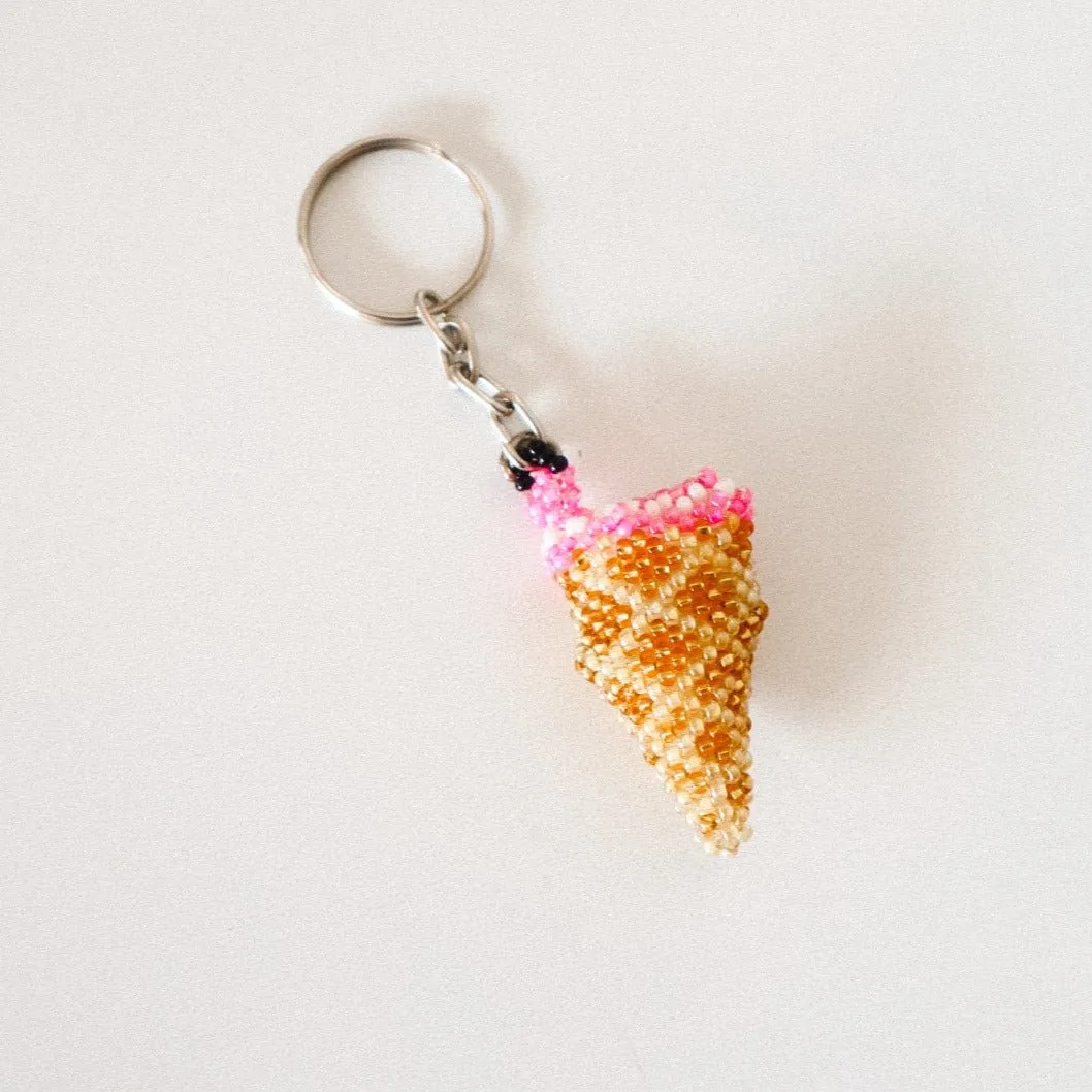 Handmade Ice Cream Beaded Keychain
