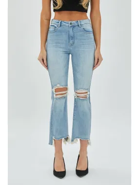 Happi Distressed Crop Flare Jeans