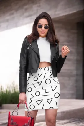 Happy Pattern 3 Pencil Skirt