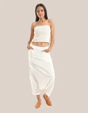 Harem pants with elastic waistline