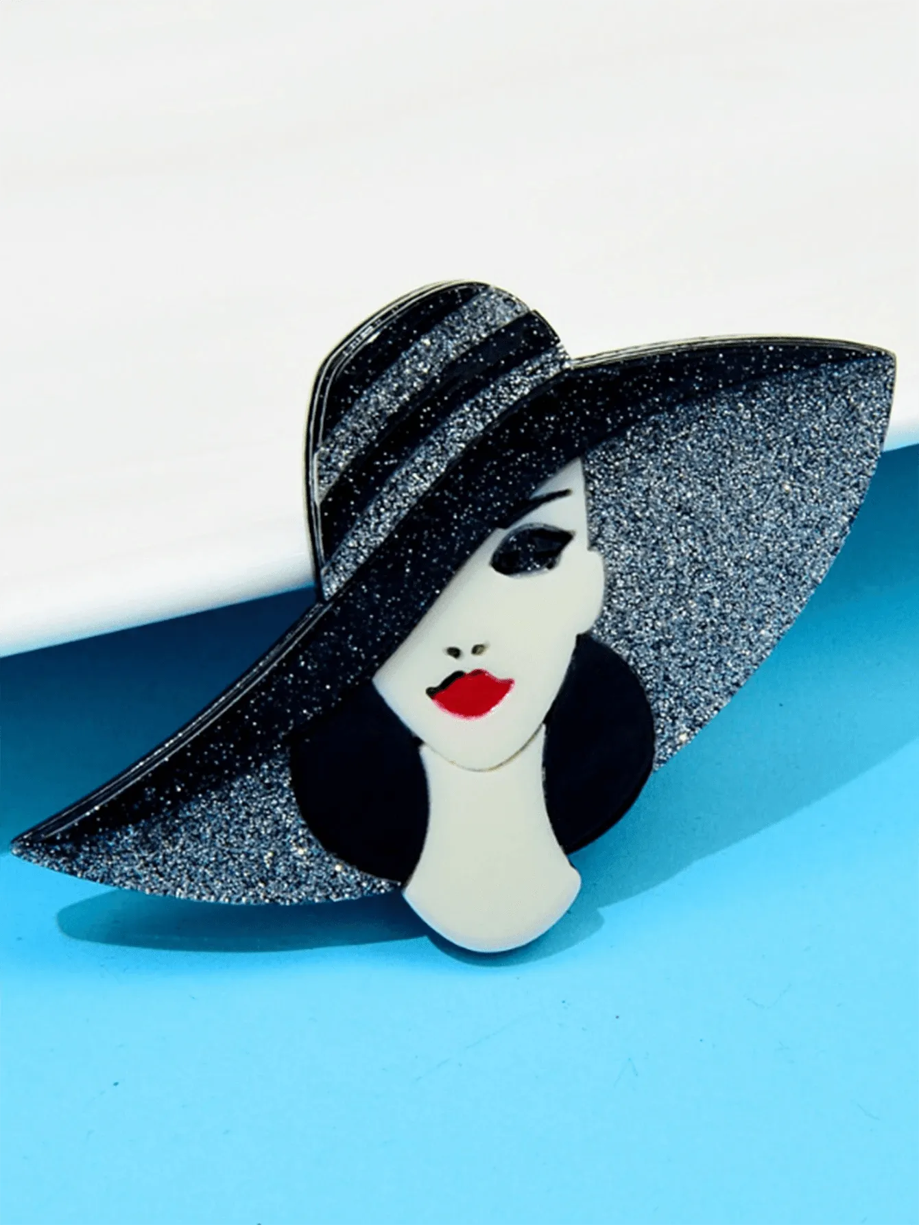 Hat Lady Handmade Acrylic Brooch