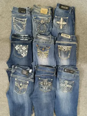 HD167 Y2K Ladies Flared Jeans - 17 pcs