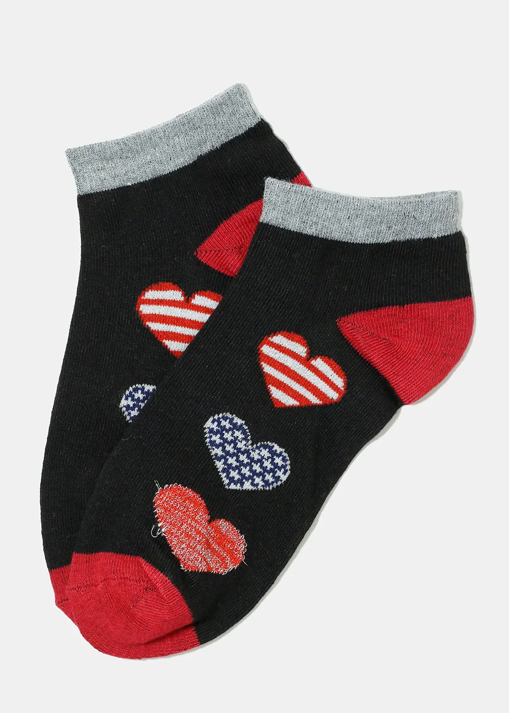 Heart Print Low Cut Socks
