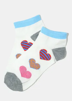 Heart Print Low Cut Socks