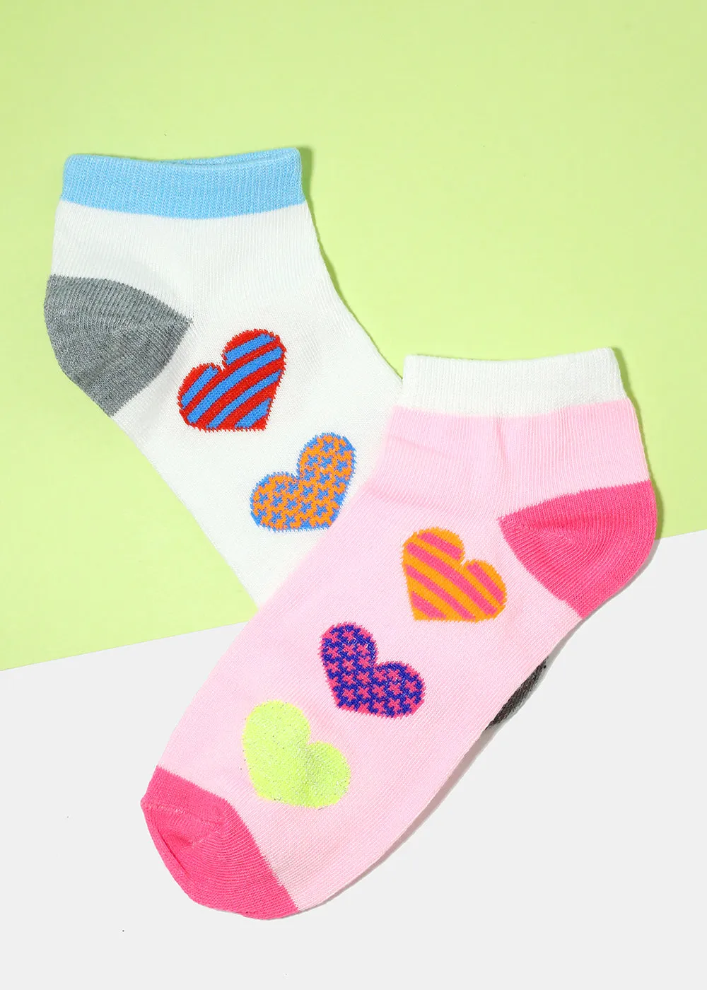 Heart Print Low Cut Socks