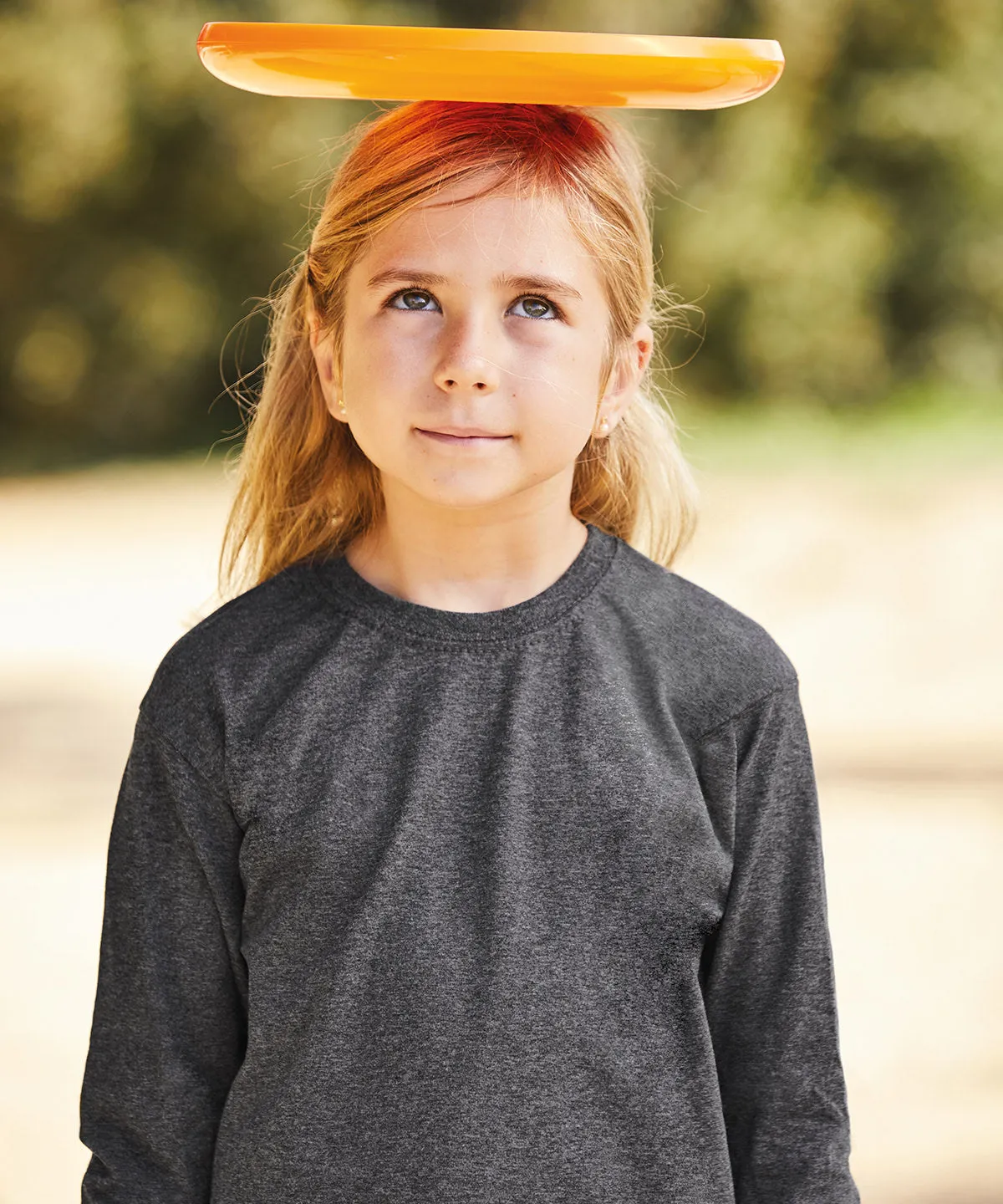 Heather Grey - Kids long sleeve valueweight T