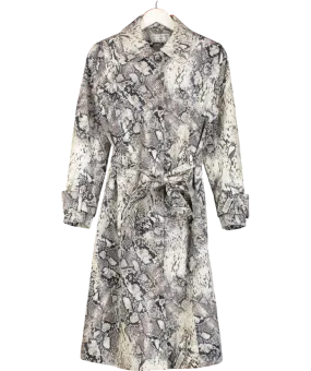 Helene Berman Grey Snake-printed Trench Coat UK 10
