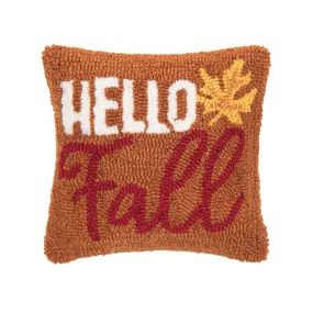 Hello Fall Hooked Pillow