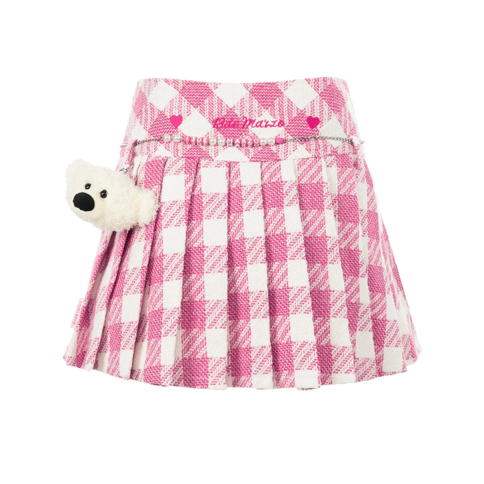 Hello Kitty Bear Plaid Skirt in Pink