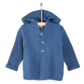 HelloBaby Basic Baby Boy Knit Cardigan - Indigo