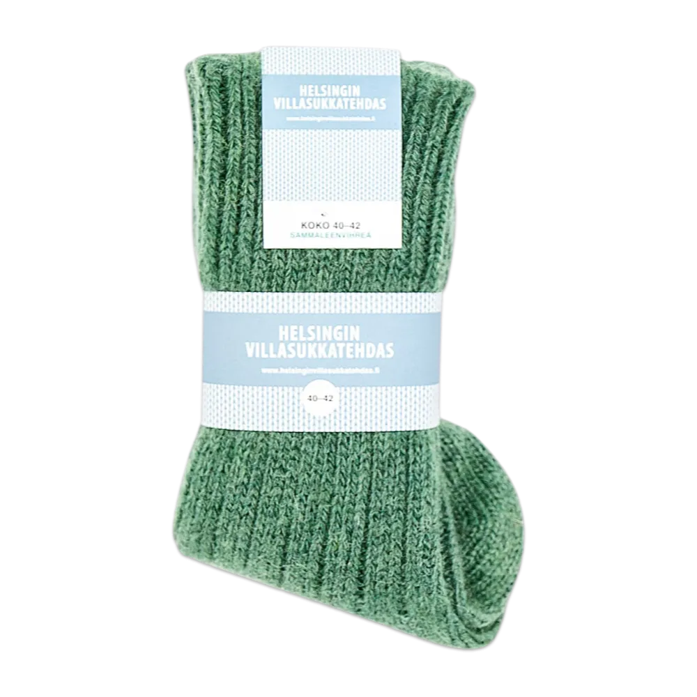 Helsinki Woolen Socks, Moss Green