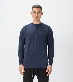 Henley LS Tee Indigo