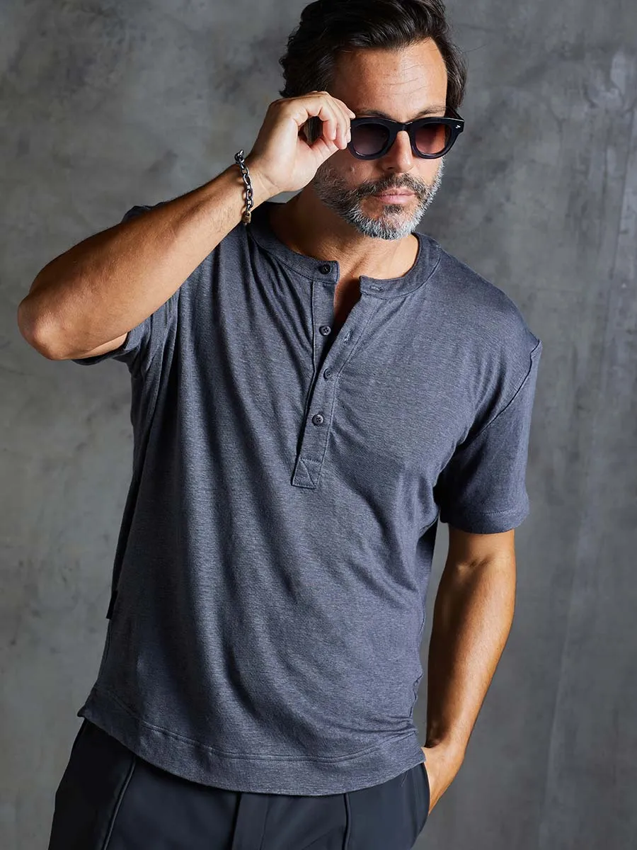 Henley Luxury Tropical Weight Short Sleeve