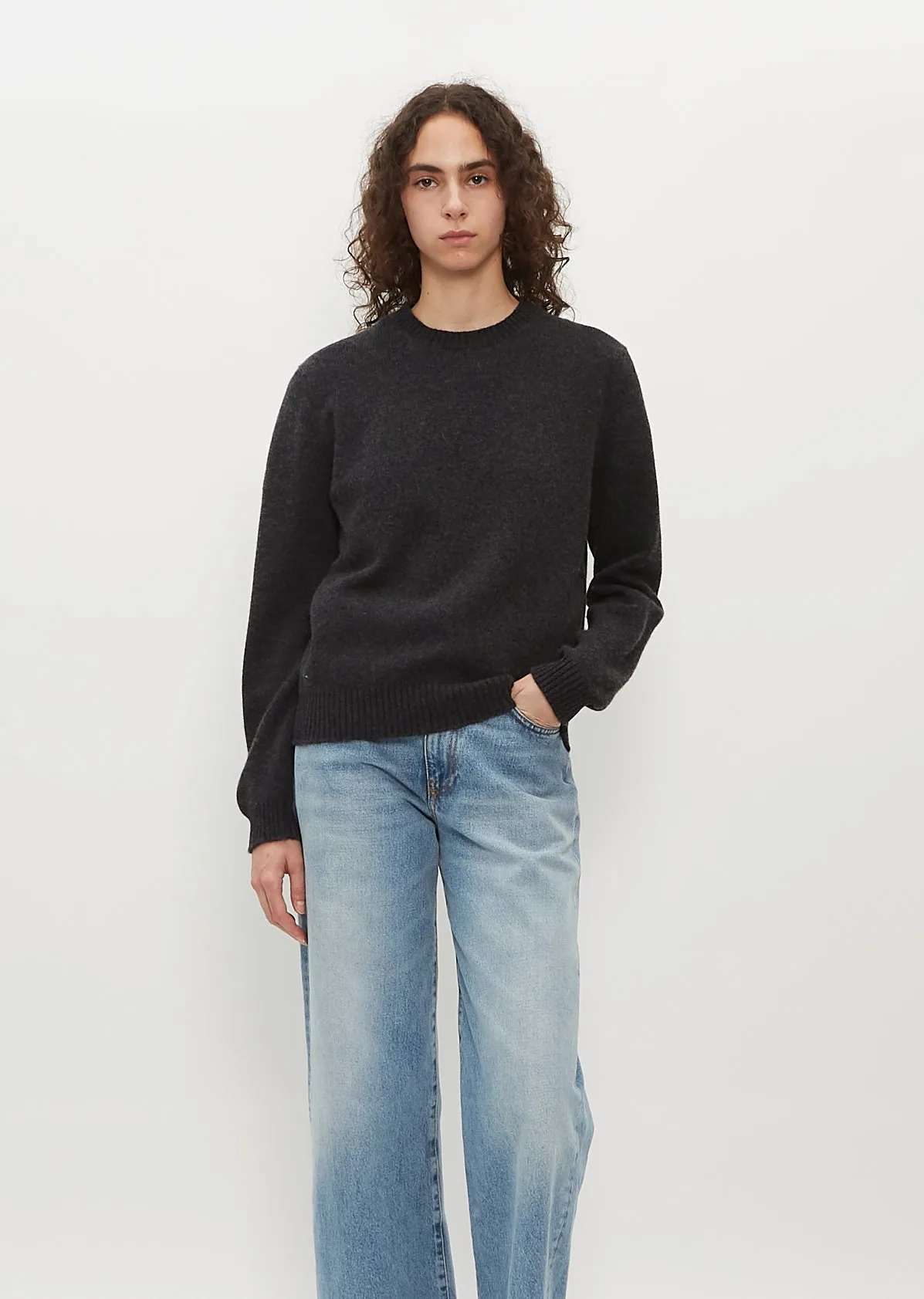 Hepburn Boyfriend Crew Sweater — Charred Grey