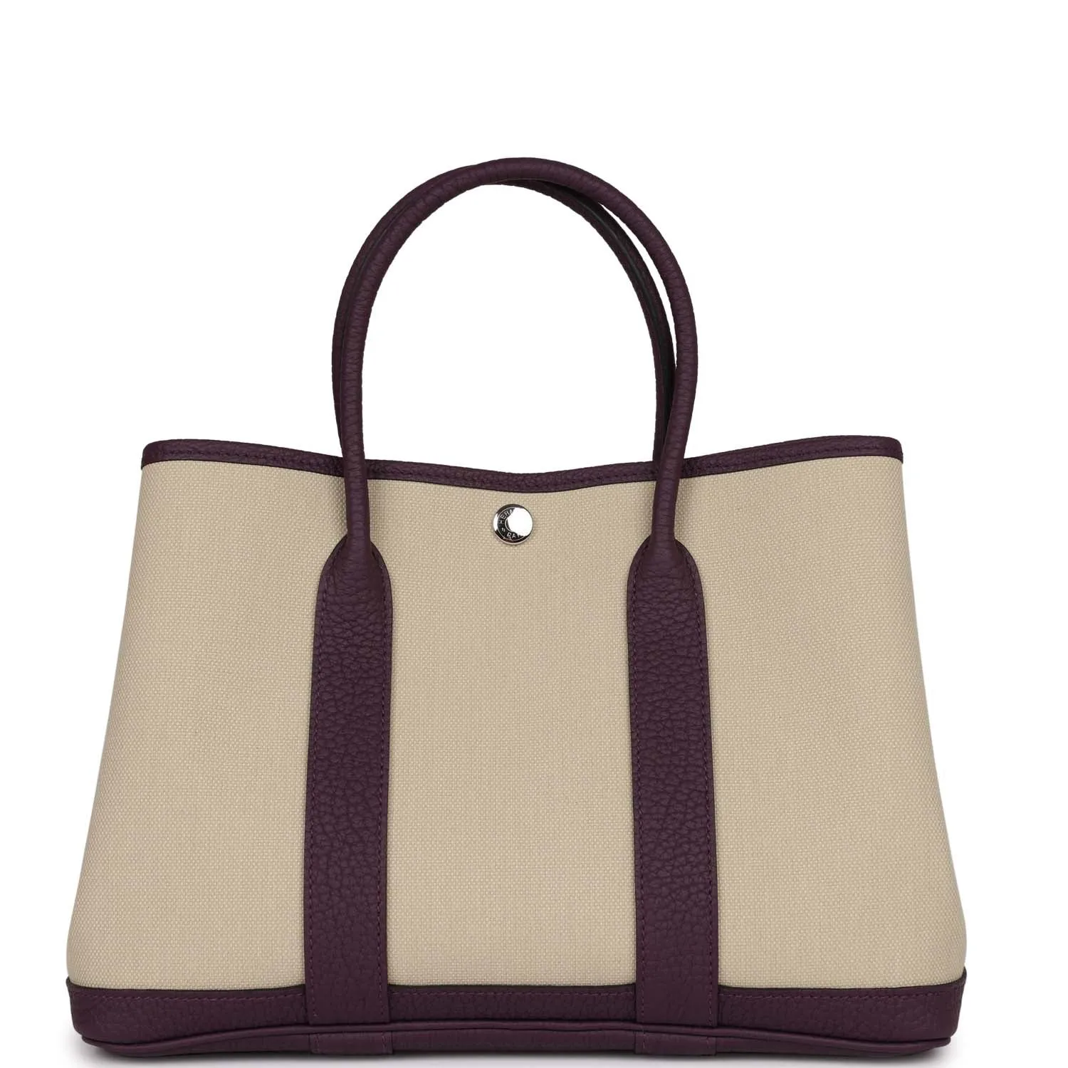 Hermes Garden Party 30 Cassis Negonda and Beton Toile Militaire Palladium Hardware