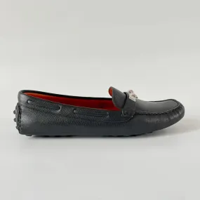 Hermès Black Leather Irving Slip On Loafers, 40.5
