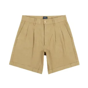 Herringbone Double-Pleat Shorts