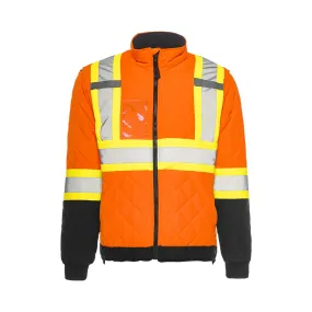 Hi-Vis Quilted Freezer Jacket by Ground Force - Style TJ1