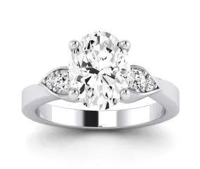Hibiscus - Oval Moissanite Engagement Ring