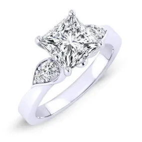 Hibiscus - Princess Moissanite Engagement Ring