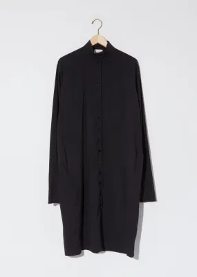 High-Collar Buttoned Dress
