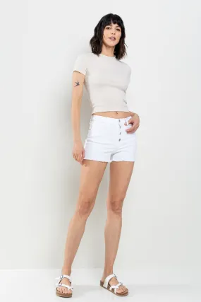 HIGH RISE 90'S SHORTS WITH 5-BUTTON FLY AND FRAYED HEM / SP-S7404