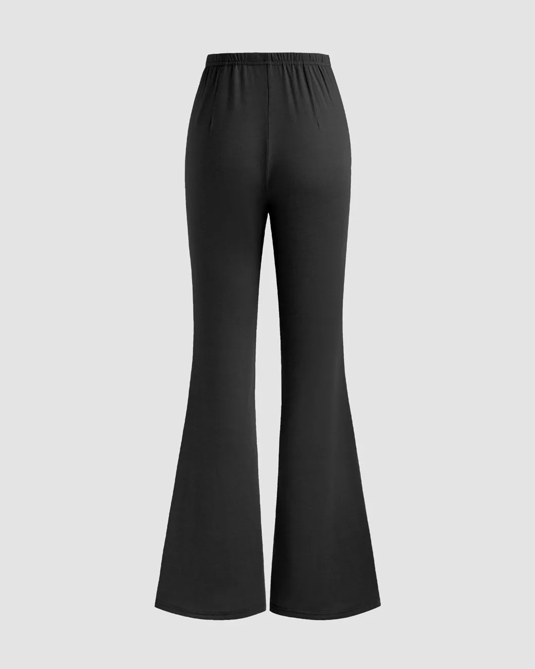 High-Rise Flared Black Trousers