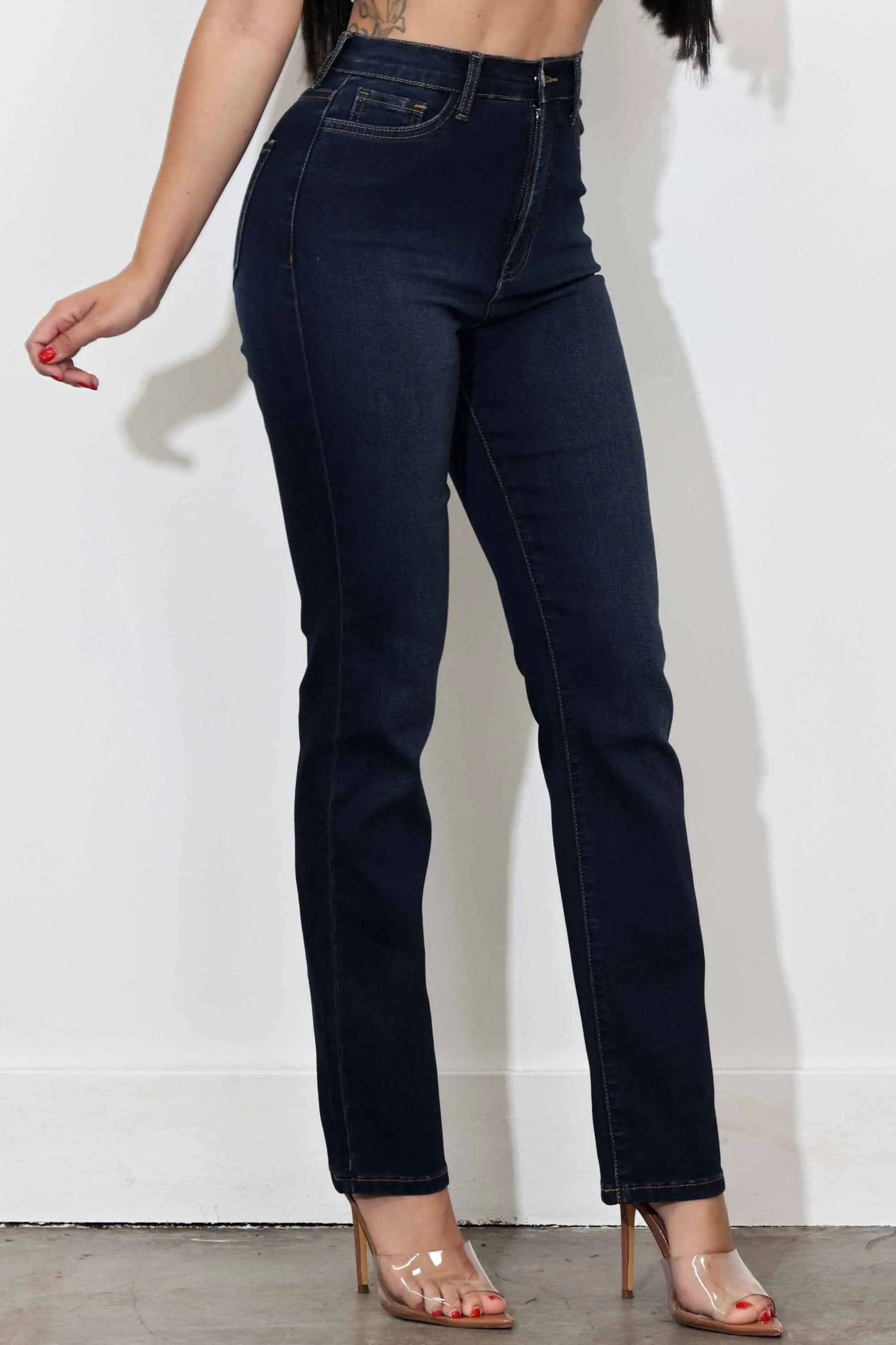 High-Rise Slim Straight With Shaper
