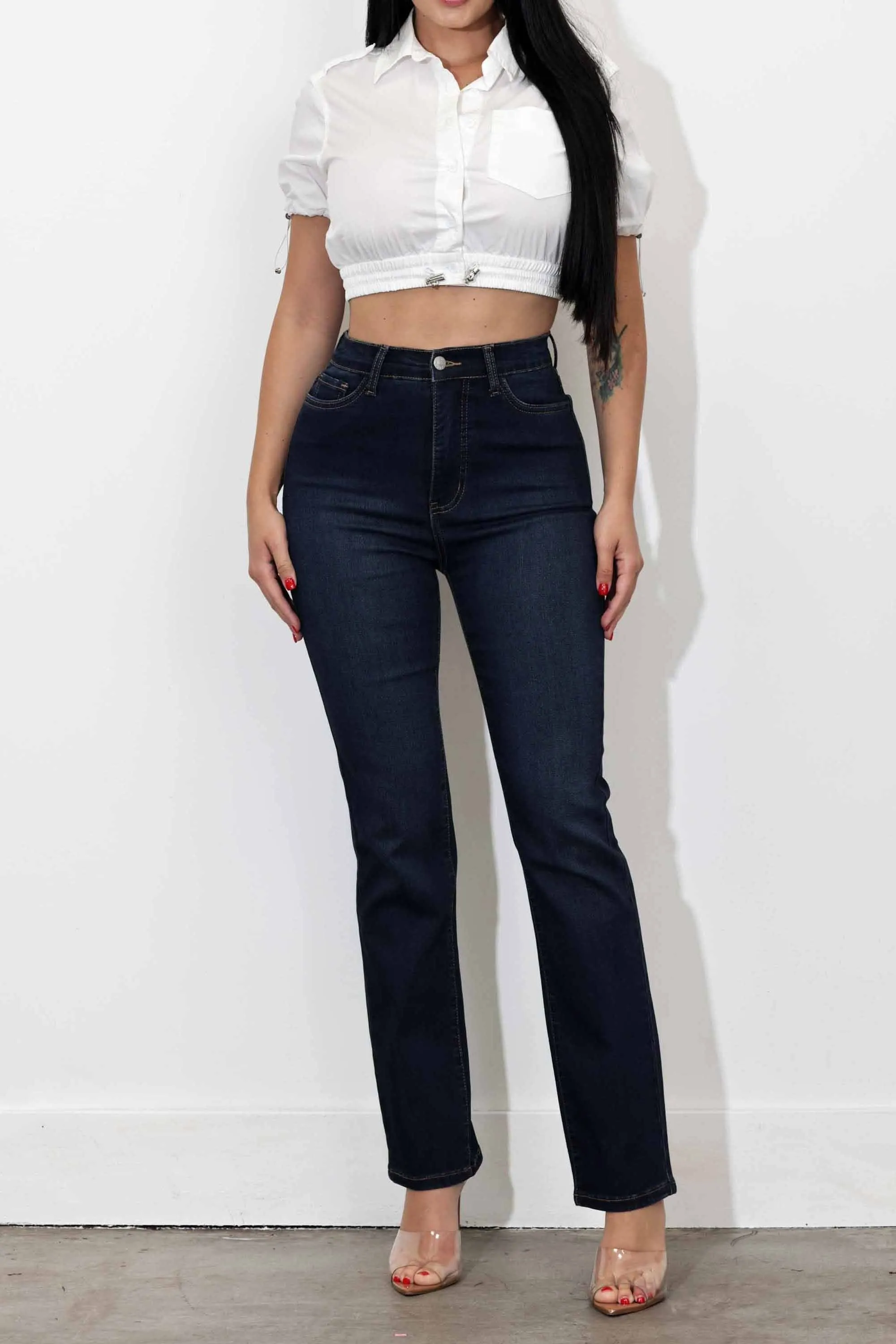 High-Rise Slim Straight With Shaper
