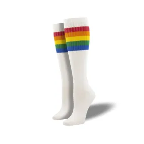 High Roller Rainbow Stripe Knee High Socks - Unisex