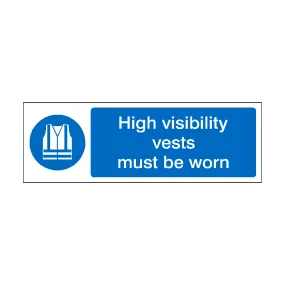 High Visibility Vests Must Be Worn Landscape Sign