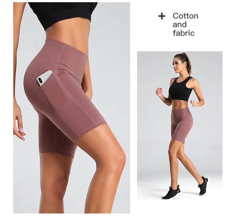 High Waist Fitness Gym Short Leggings With Pockets - GlamzLife