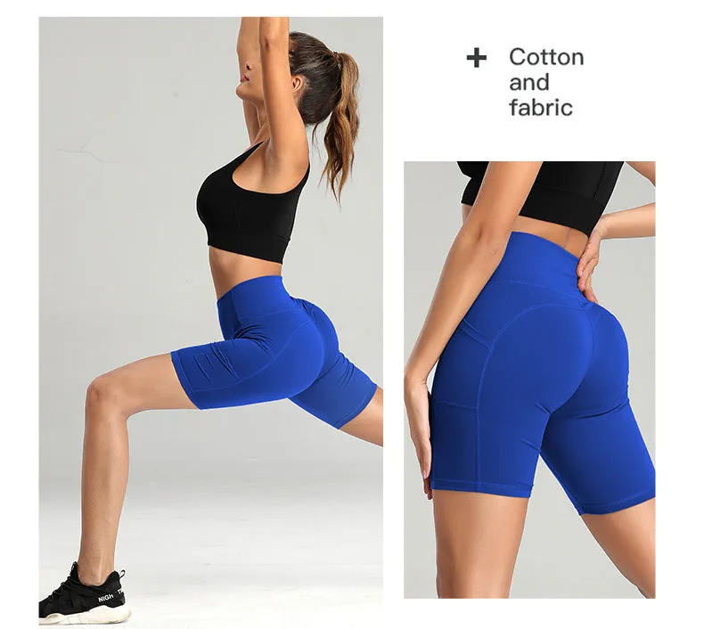 High Waist Fitness Gym Short Leggings With Pockets - GlamzLife