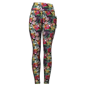 High Waist Full Length - Hibiscus Brights