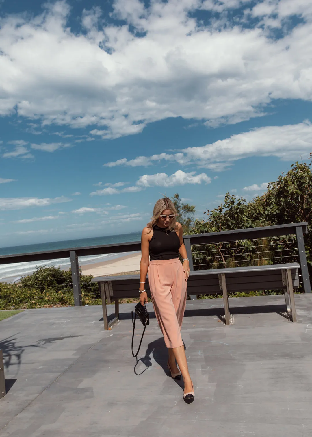 High Waisted Culottes - Peach