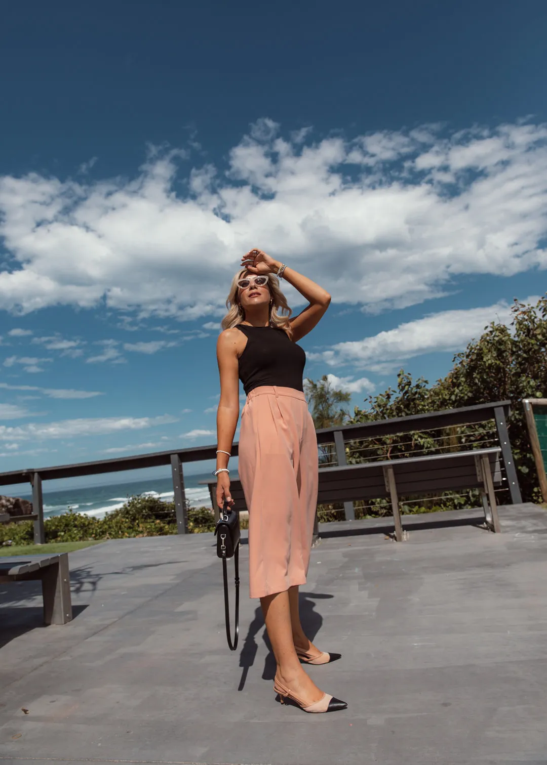 High Waisted Culottes - Peach