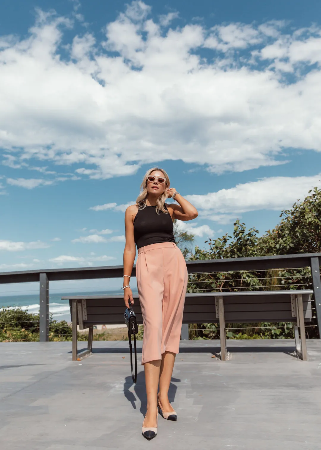 High Waisted Culottes - Peach