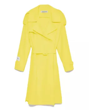 Hinnominate Elegant Double-Breasted Trench Coat in Yellow