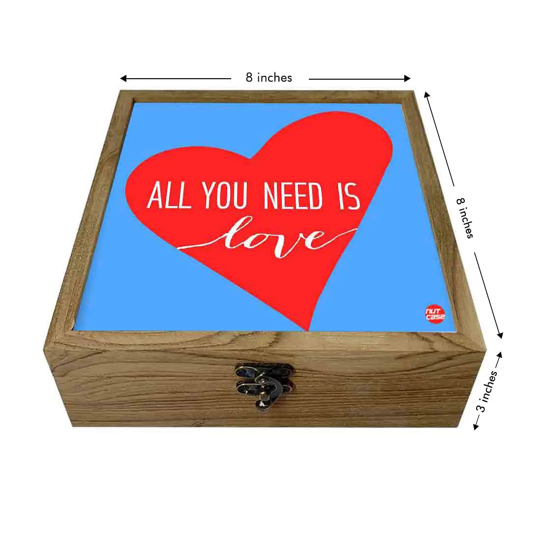 Hip Flask Gift Box -All You Need is Love Blue
