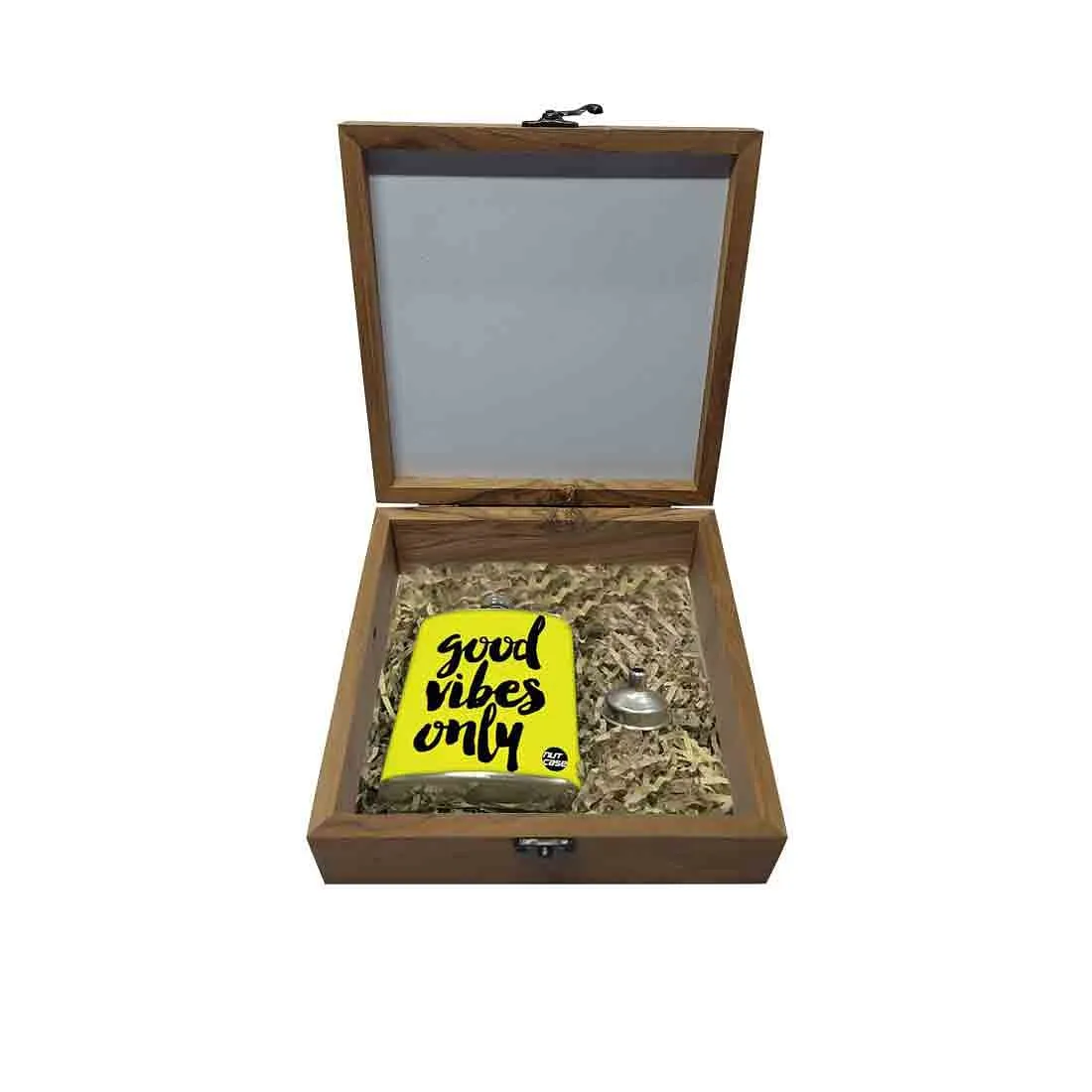 Hip Flask Gift Box -Good Vibes Only