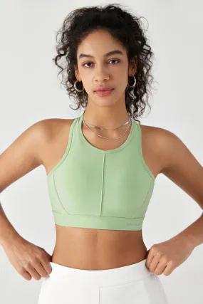 HiTense™ High Support Laser-Cut Sports Bra-Lt Green