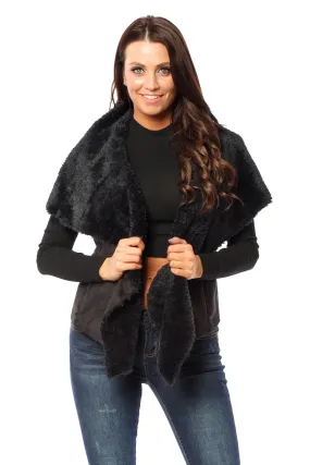 Hollywood Star Fashion Faux Fur Suede Vest Coat