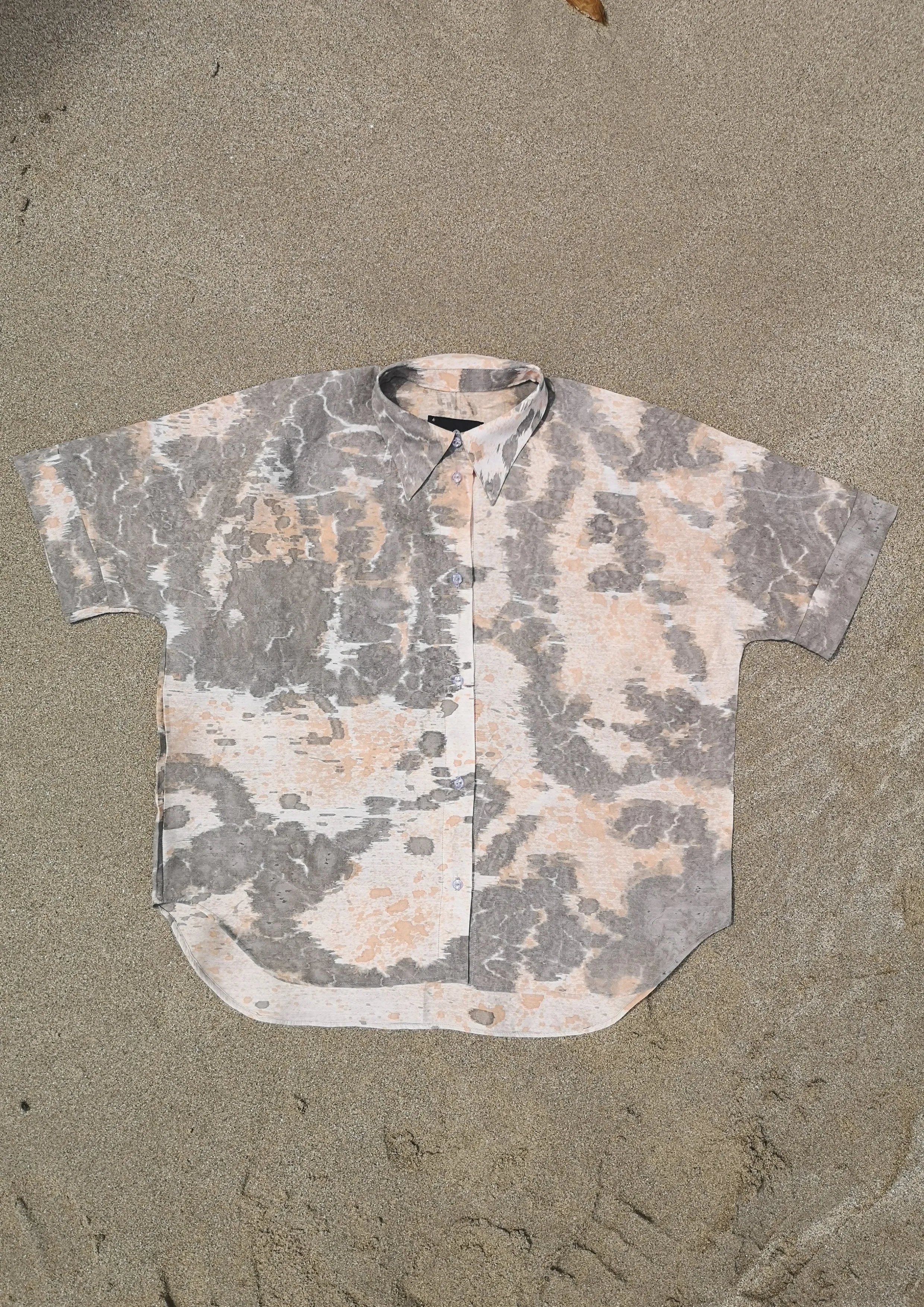 HOMEMADE - UNIQUE BLOUSE UNISEX - HAND PAINTED - grey / orange