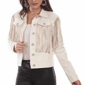 Honey Creek by Scully Women's Fringe Jean Jacket
