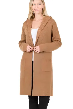 Hooded Open Front Cardigan