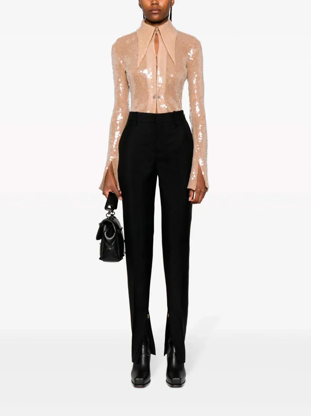 Horsebit wool tailored trousers