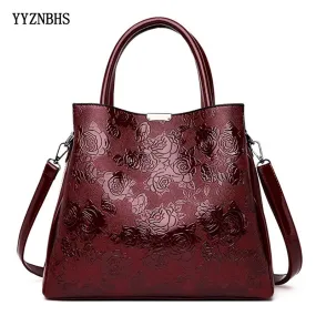 Hot Brand Luxury Handbags Women Bags Designer Rose Print Tote Bag Fashion Crossbody Bags For Women Travel Handbag Bolsa Feminina