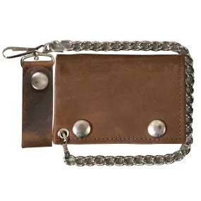 Hot Leathers WLC2010 Men's Distressed Brown Tri-Fold Leather Wallet