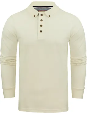 Howell Long Sleeve Polo Shirt in Ivory