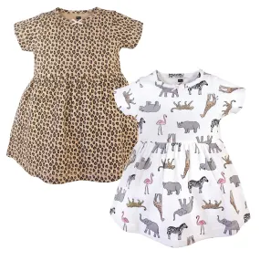 Hudson Baby Cotton Dresses, Modern Pink Safari